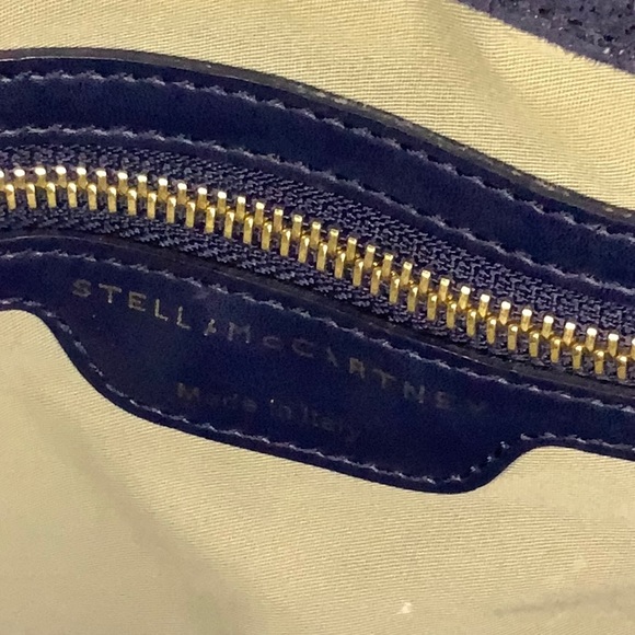 Stella McCartney Faux Suede Large Shoulder Bag in Dark Navy Blue (14" x 15") - Picture 9 of 11